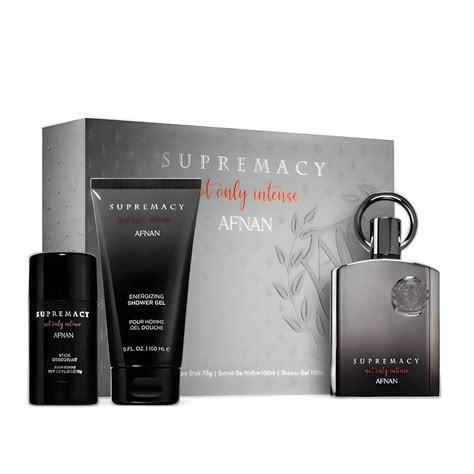Afnan Supremacy Not Only Intense Gift Set 100ml Eau De Parfum Shower Gel and Deodorant for Men.