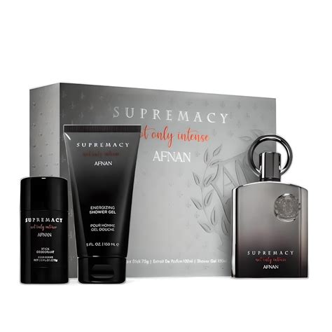Afnan Supremacy Not Only Intense Gift Set 100ml Eau De Parfum Shower Gel and Deodorant for Men.
