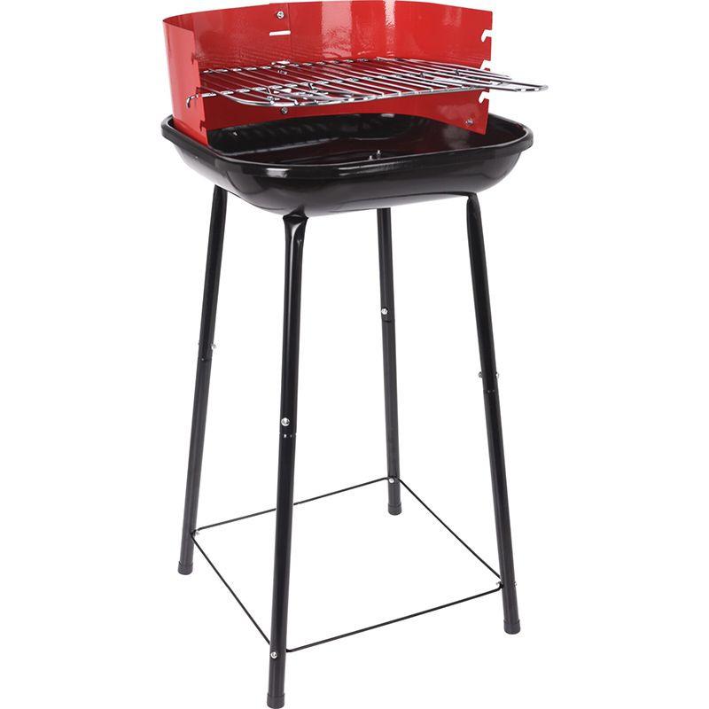 Compact BBQ Half Open Charcoal Grill 41 Cm Diameter Portable Outdoor Cooking For Even Heating.