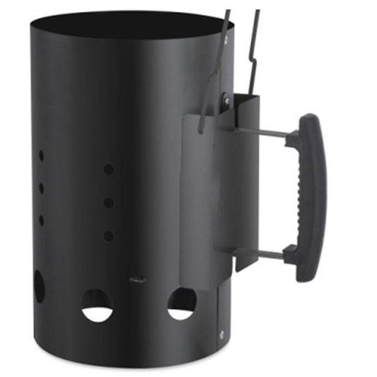 XL Charcoal Starter With Heat Shield For Even Lighting And Safer Grilling Luxe Edition Black.