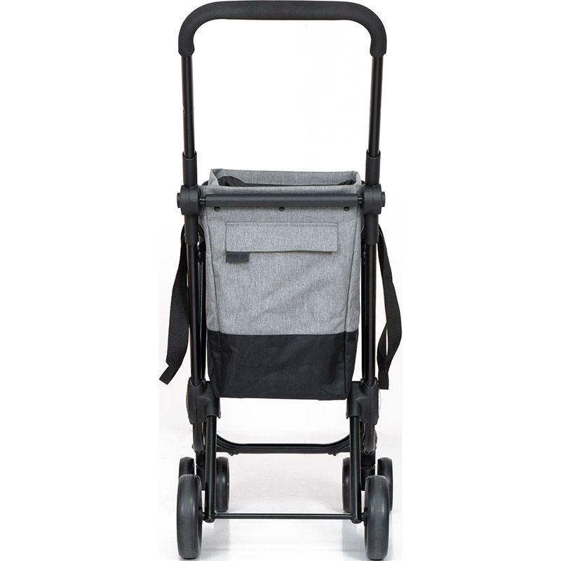 Ceruzo By Playmarket Easy Go Shopping Trolley Foldable Grocery Cart Black Grey 43.5L Capacity.