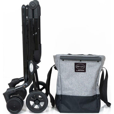 Ceruzo By Playmarket Easy Go Shopping Trolley Foldable Grocery Cart Black Grey 43.5L Capacity.