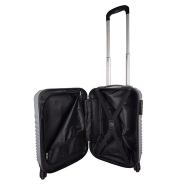 Ceruzo 51.5 cm Cabin Suitcase Blue With Ribbed Design And Numeric Lock For Carry On.