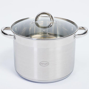 Ceruzo 12L Stainless Steel Soup Pot with Glass Lid – 28 cm.
