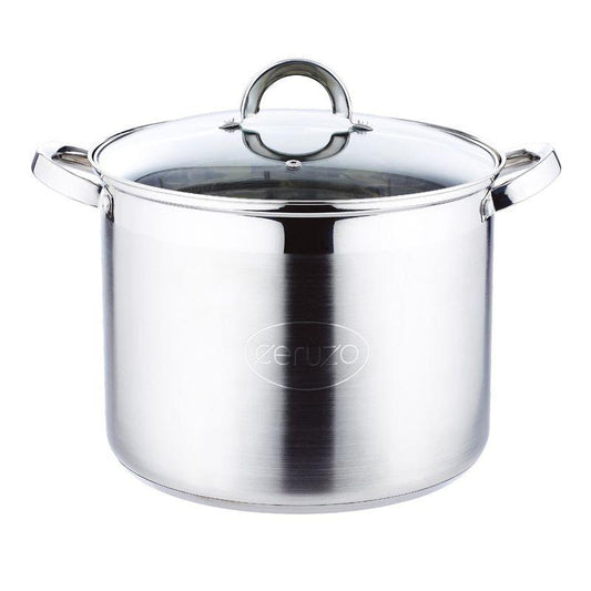 Ceruzo Stainless Steel Soup Pot XXL 20 Liter Large Capacity Stockpot for All Heat Sources.