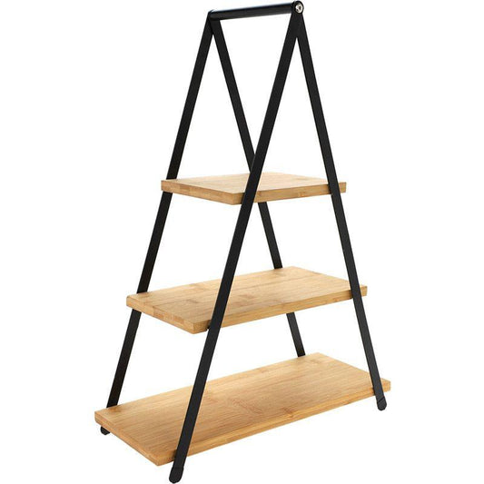 Excellent Houseware 3-Tier Bamboo Etagere Shelf with Metal Accents – 53 cm.