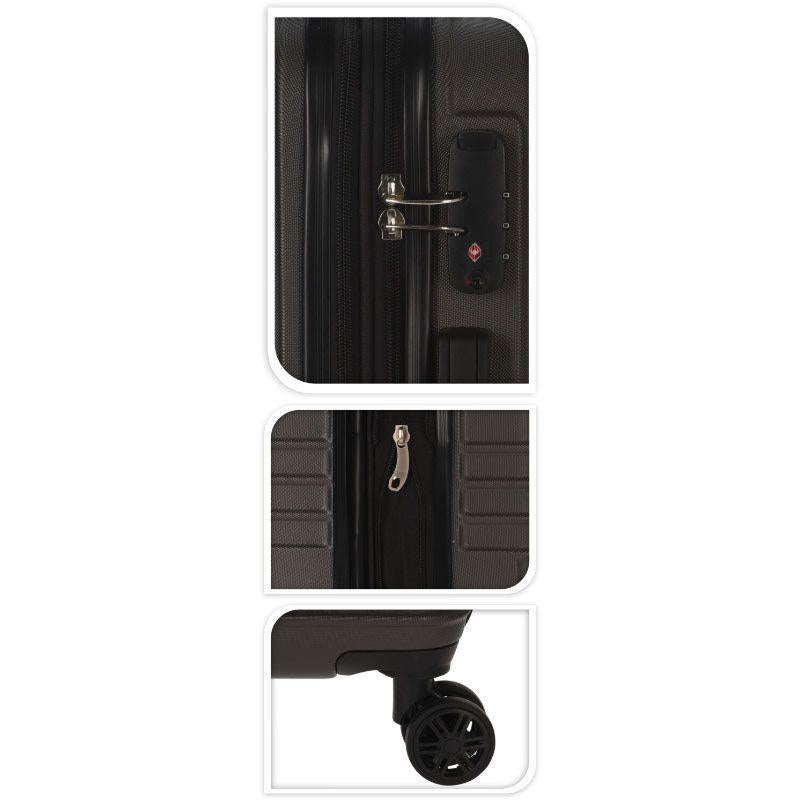 Explorer Two Piece Expandable Suitcase Set With TSA Lock Cabin 36L And 60L Checked Luggage Dark Gray.