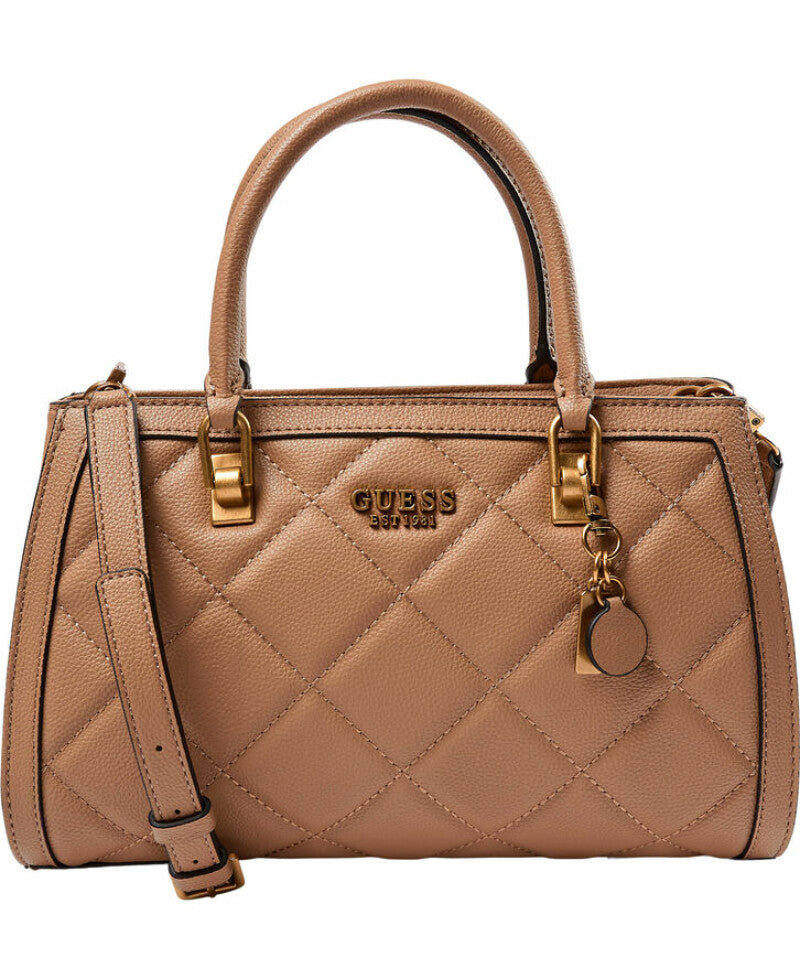 Guess Abey Beige Luxuriöse Textilhandtasche für Damen – Hochwertige Designertasche