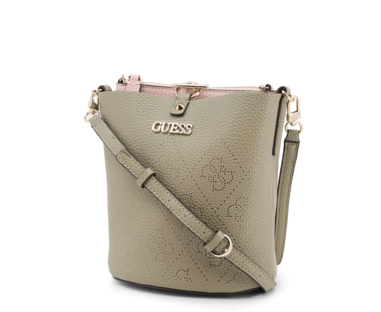 Guess Amara 4G Logo Grüne Handtasche — Luxuriöse Polyester-Monogramm-Tasche für Damen (22x20.5x14 cm)
