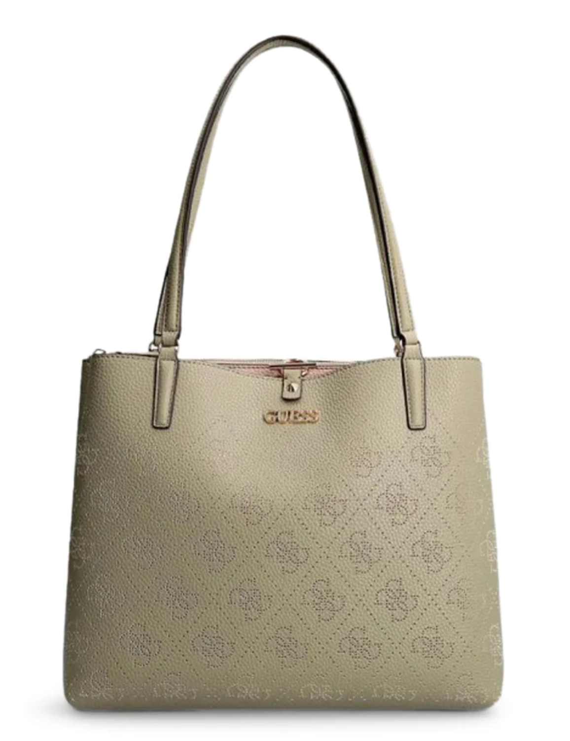 Guess Amara 4G Logo Olivgrüne Umhängetasche für Damen — Luxuriöse Designertasche (34x29x11 cm)