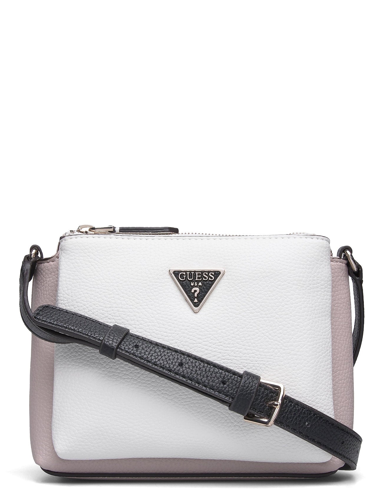 Sac à bandoulière en tissu Guess Becca blanc rose – Sac à main de créateur pour femme