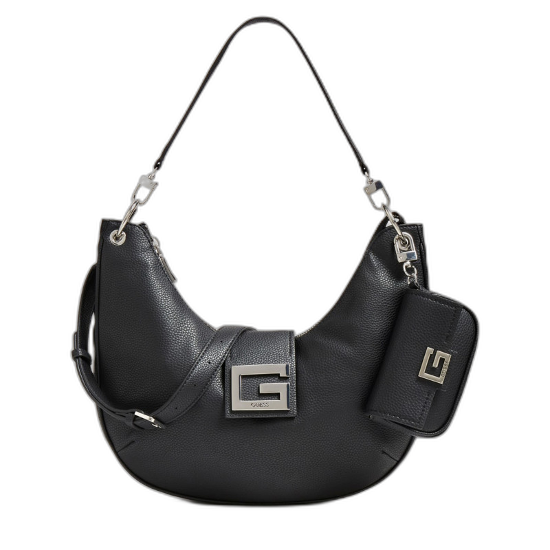 Guess Brightside Mini Handtasche – Luxuriöse schwarze Polyurethan-Tasche für Damen