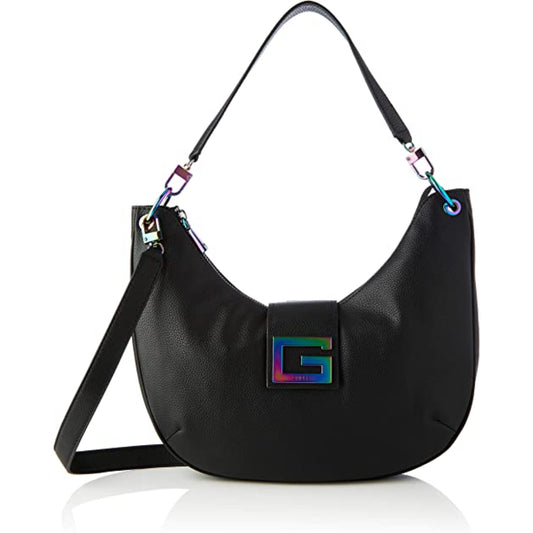 Guess, Brightside, Polyurethan, Textiltasche, Große Hobo, Schwarz, Für Damen