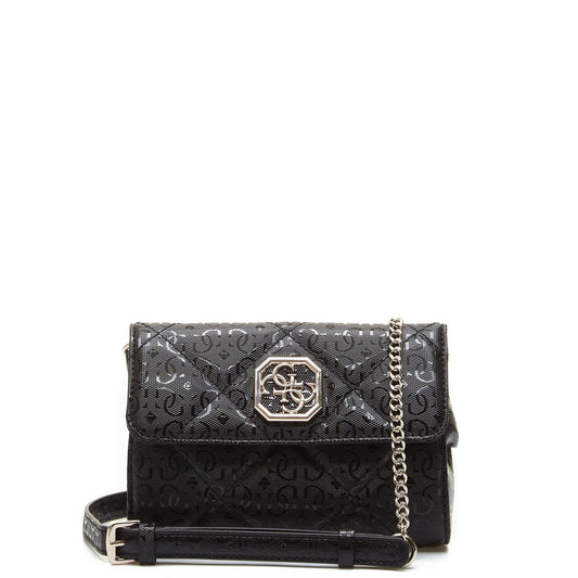 Guess, Dilla Mini Convertible Xbody, Textile Bag, Belt, Black, For Women, 18x13x6 cm.