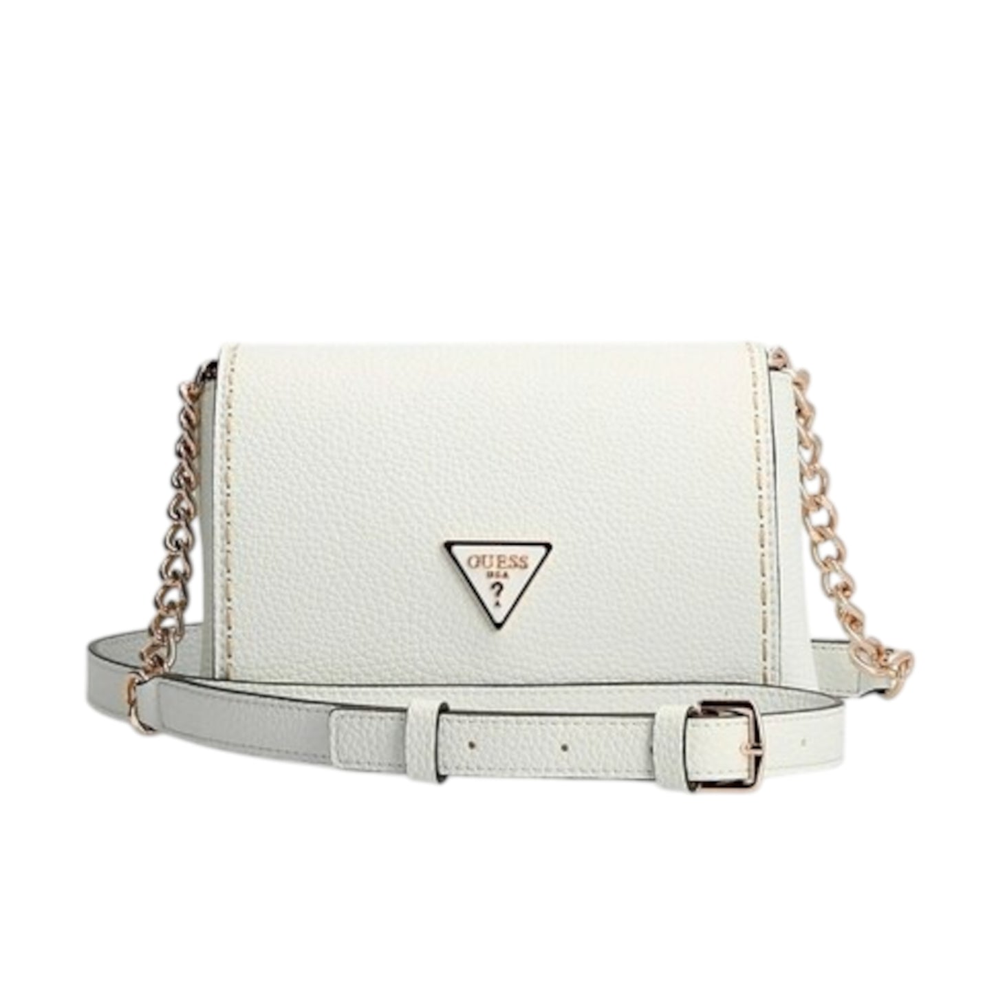 Guess Downtown Chic Mini Handtasche – Luxuriöse weiße Kunstledertasche für Damen