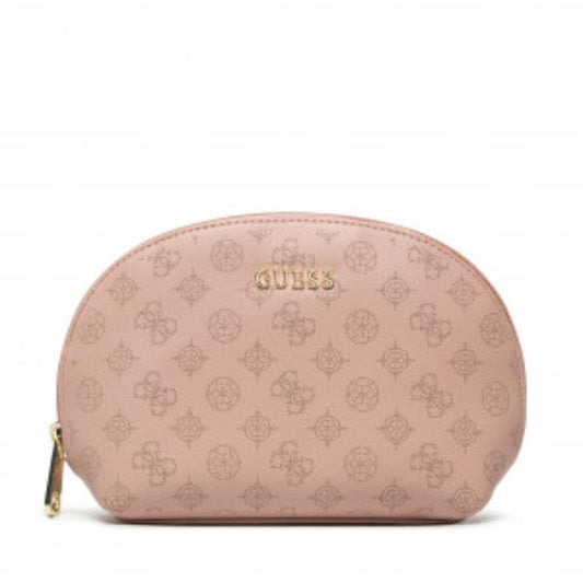 Guess Nude Luxury Textile Makeup Bag for Women — Premium Designer Cosmetic Pouch.