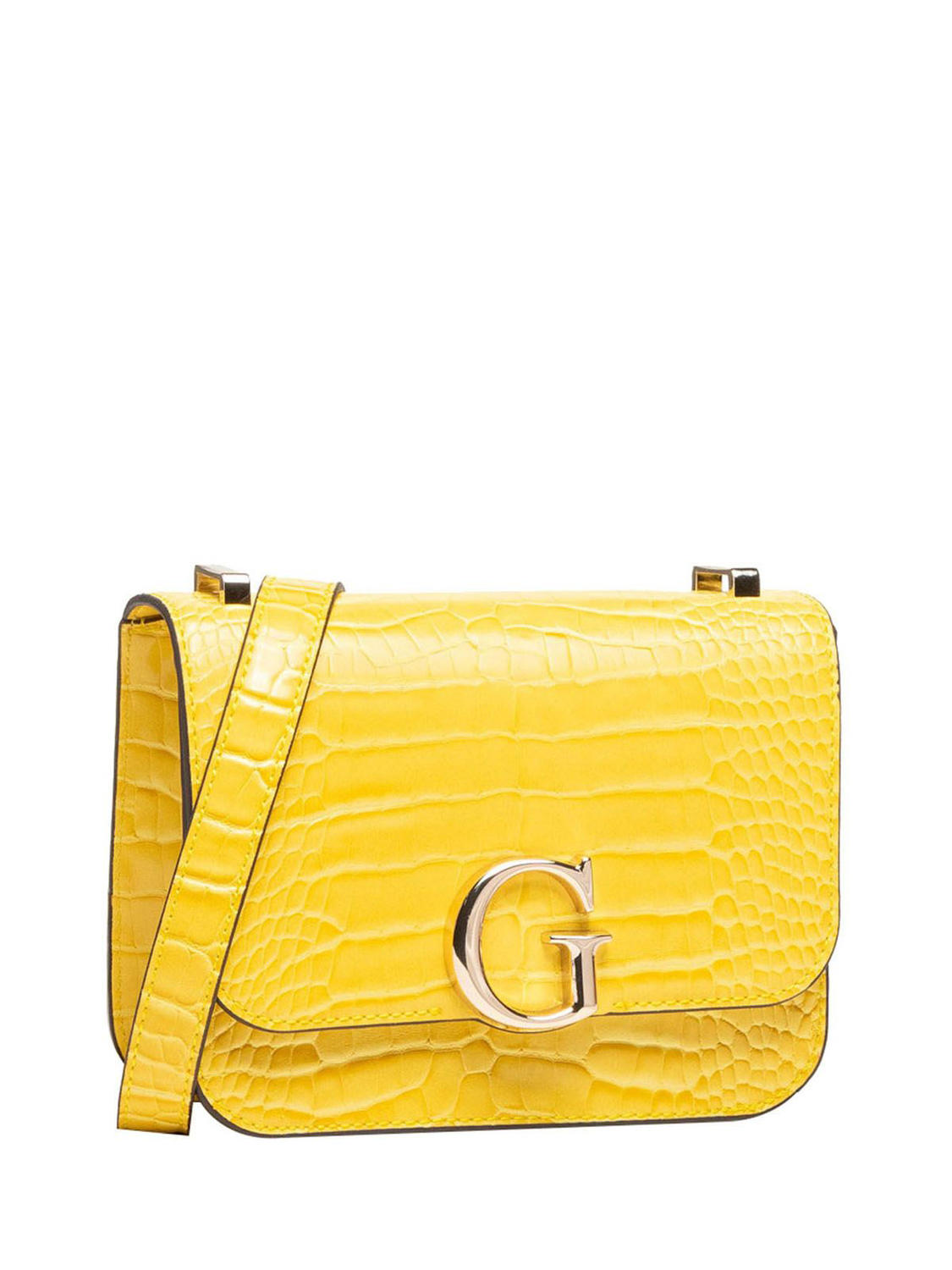 Guess, Corily, Textil-Umhängetasche, Gelb, 18,5 x 14,5 x 7 cm, Für Damen