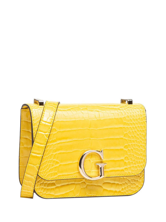 Guess, Corily, Textil-Umhängetasche, Gelb, 18,5 x 14,5 x 7 cm, Für Damen