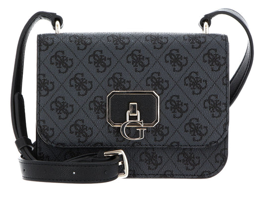 Guess, Noelle, Gürtel, Magnetclip, Textil-Umhängetasche, Schwarz, 14 x18.5 x7 cm, Für Damen