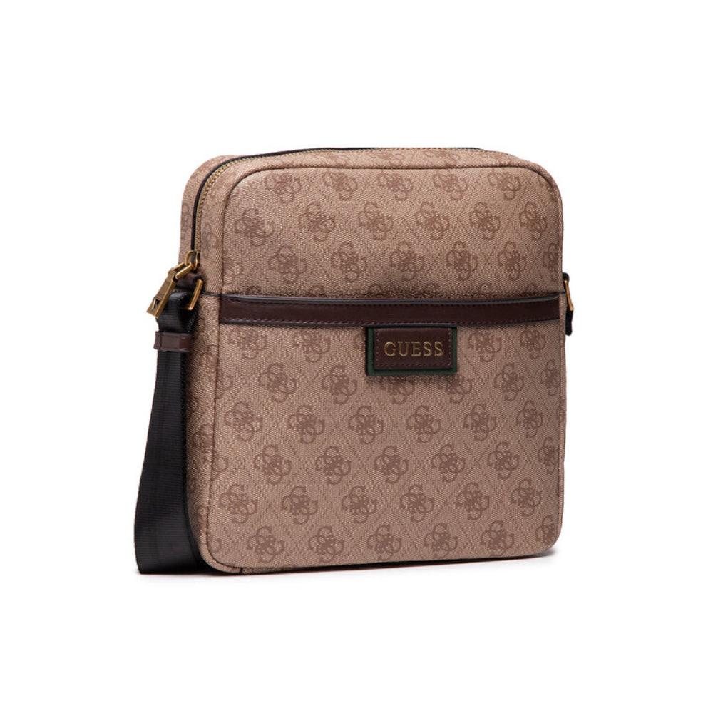 Guess, Vezzola, Document Holder, Textile Crossbody Bag, Brown, For Women.