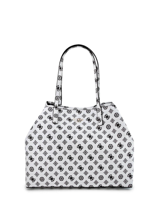 Guess Vikky White Leather Handbag for Women 32.5x27x15 cm.