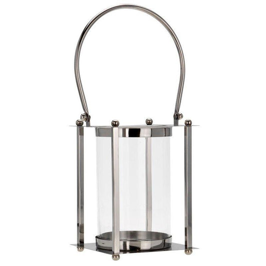 Home & Styling Silver Round Lantern Set – 24cm & 44cm.