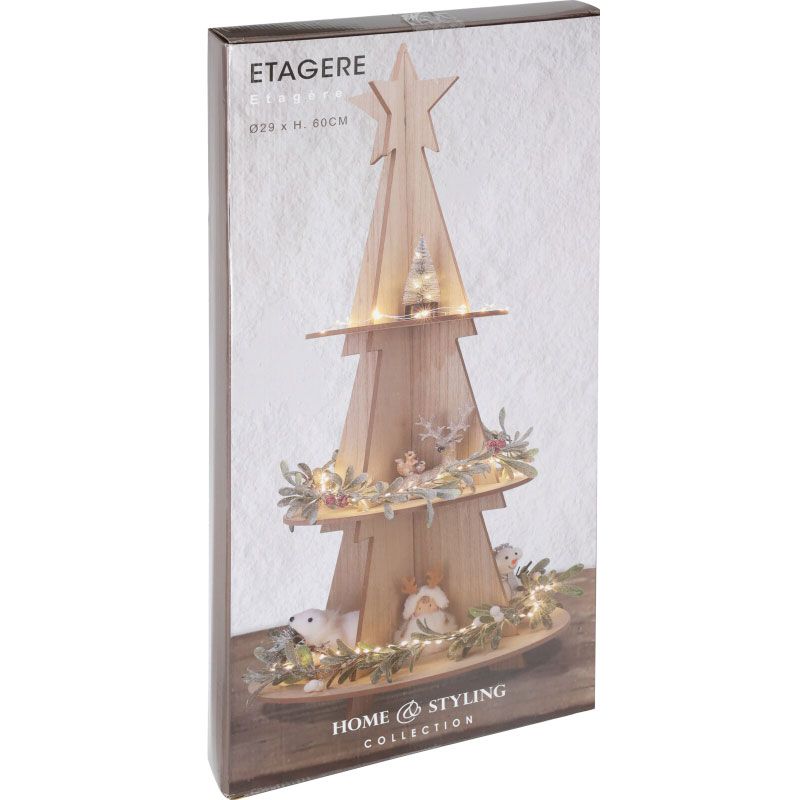 Kerst Etagere Hout - 60 Cm - Afanaya