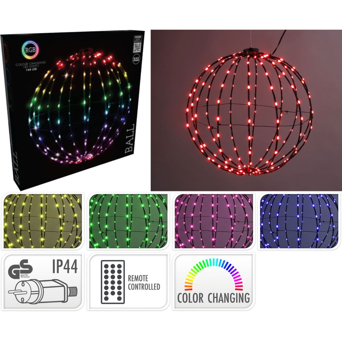 Lichtbol - Kerstverlichting - 50 Cm - Rgb Licht - 224 Led - Colour Changing - Afanaya