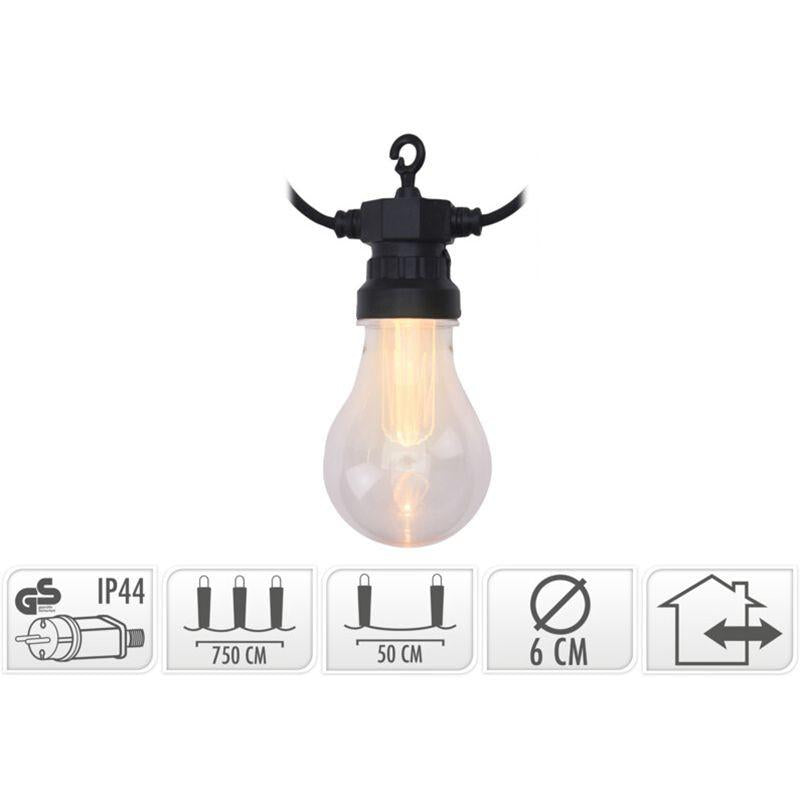 Outdoor LED Light String With 10 Reflector Lamps For Garden, Patio, Balcony Festive Outdoor Lighting.