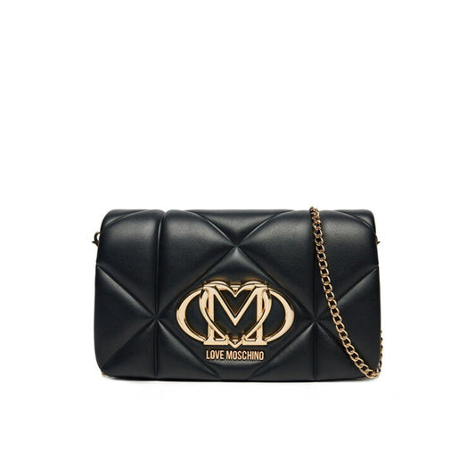 Love Moschino Sacs Bandouliere Crossbody Bag With Wooden Shelf Accent And Stylish Design.