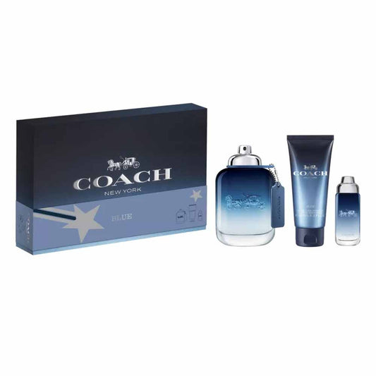Coach Blue Gift Set – EDT 100ml, Mini 15ml & Shower Gel 100ml for Men.