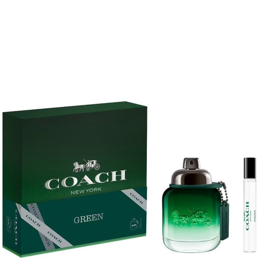 Coffret Coach Green EDT – 100ml et Mini 10ml pour Homme – Parfum Luxueux et Frais