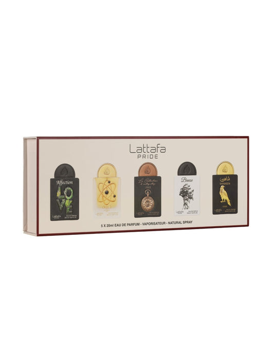 Lattafa Discovery Set 5x20ml EDP Unisex | Affection Tharwah Gold Watch1505 Breeze Shaheen Gold