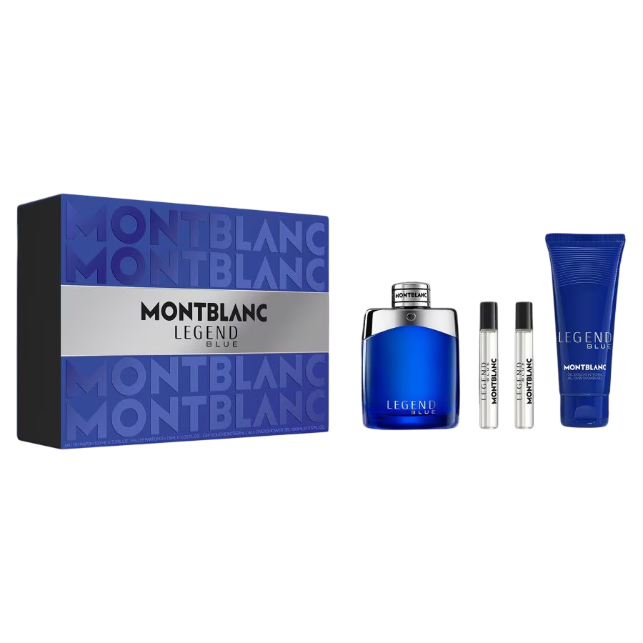Coffret Montblanc Legend Blue Homme – EDP 100ml + 2x EDP 7.5ml + Gel Douche 100ml – coffret