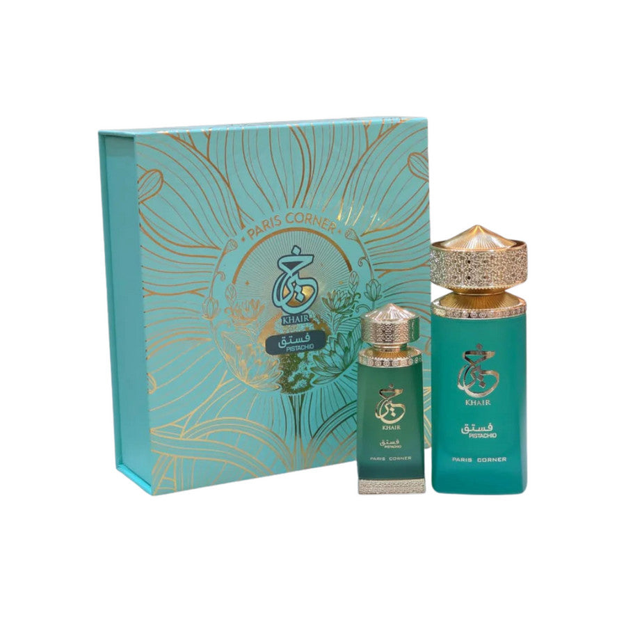 Coffret Paris Corner Khair Pistachio Unisexe – EDP 100ml + Déodorant 200ml – coffret