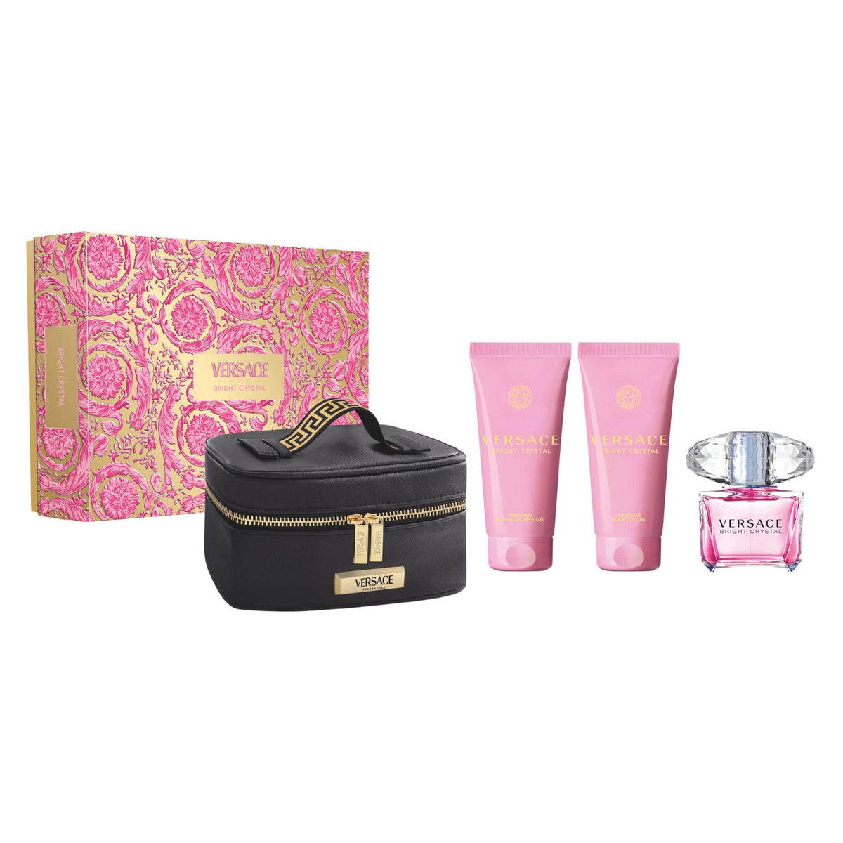 Coffret Versace Bright Crystal Femme – EDT 90ml + Lait Corps 100ml + Gel Douche 100ml – coffret