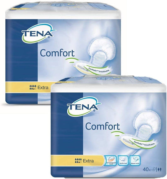 TENA Comfort Extra ProSkin 80 Pack – High Absorbency Protective Pads (2×40).