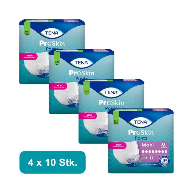 TENA ProSkin Pants Maxi 40 Pack – Unisex Disposable Protective Underwear (4×10).
