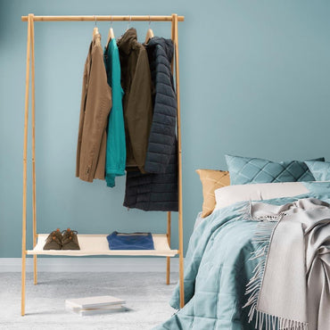 Wooden Clothes Rack – Freestanding Garment Organizer 155x86x57 cm.