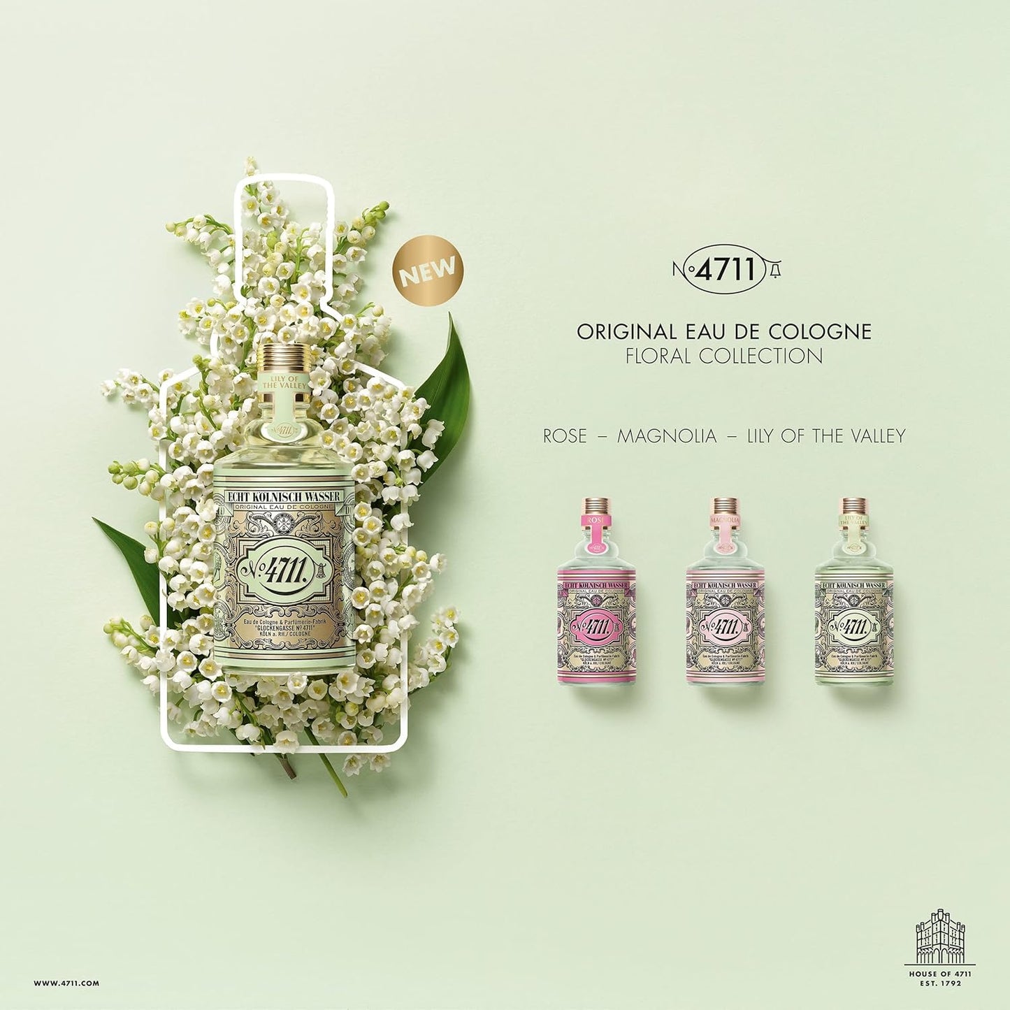 4711 Lily of the Valley Eau de Cologne Spray 100ml Fresh Floral Perfume for Women - Afanaya