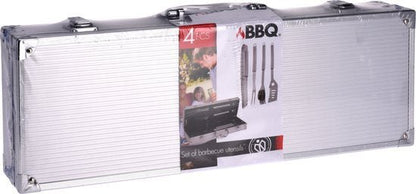 Barbecue Tool Set in Aluminum Suitcase Complete BBQ Grill Accessories Kit - Afanaya