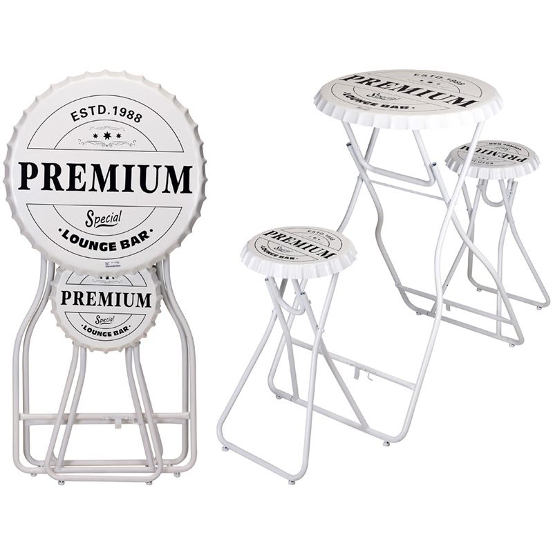 Bartafel Met 2 Stoelen - Wit - Afanaya