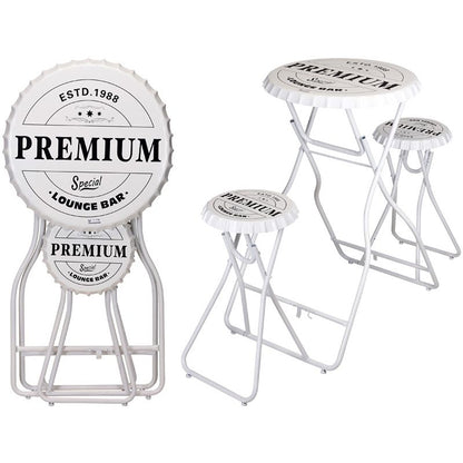 Bartafel Met 2 Stoelen - Wit - Afanaya