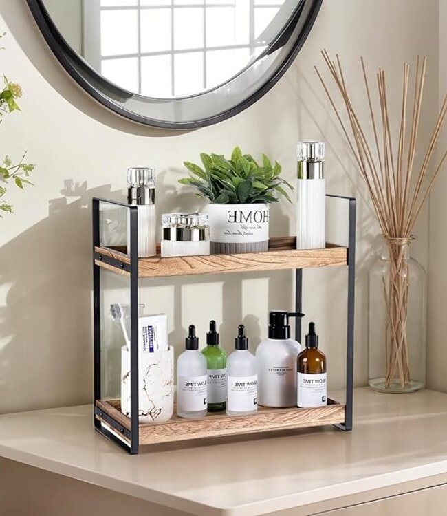 Bathroom Counter Organizer with Basket Bathroom and Storage Organizers - Afanaya