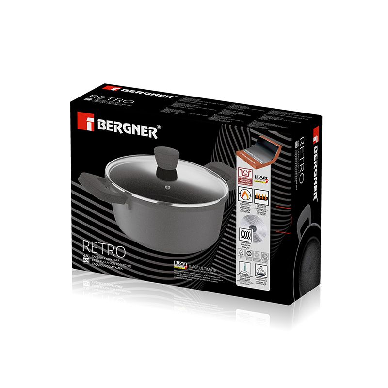 Bergner Cooking Pot Retro Induction D24 X H11.5 Cm - 4.5 Liter - Afanaya
