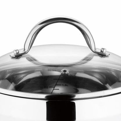 Bergner Gourmet Stainless Steel Cookware Set 4 Cooking Pans with Lids Induction Compatible - Afanaya