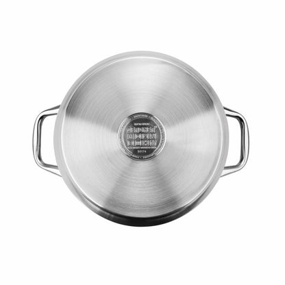 Bergner Gourmet Stainless Steel Cookware Set 4 Cooking Pans with Lids Induction Compatible - Afanaya