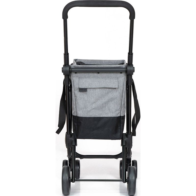 Ceruzo by Playmarket Easy Go Shopping Trolley Foldable Grocery Cart Black/Grey 43.5L Capacity - Afanaya
