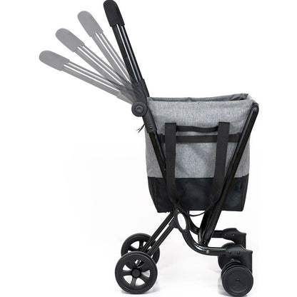 Ceruzo by Playmarket Easy Go Shopping Trolley Foldable Grocery Cart Black/Grey 43.5L Capacity - Afanaya