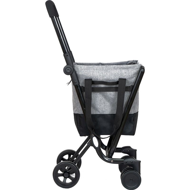 Ceruzo by Playmarket Easy Go Shopping Trolley Foldable Grocery Cart Black/Grey 43.5L Capacity - Afanaya